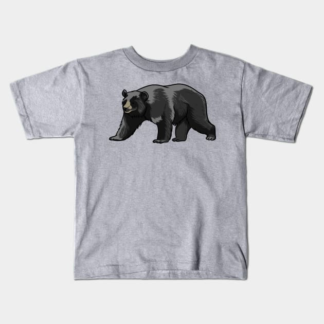 Black Bear Kids T-Shirt by Sticker Steve